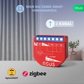 NOUS ZigBee Smart Curtain Module, AC 16A/DC 10A, Trockenkontakte, ZigBee 3.0 Hub erforderlich, Kompatibel mit Alexa, Google Assistant, Home Assistant, Tuya Smart Life App