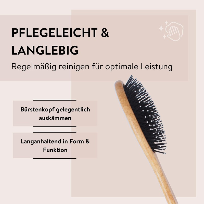PARSA Beauty Eco Wooden Oval Large Hair Brush - Detangling