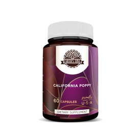 Earth's Love - California Poppy 60 Capsules, 400 mg, California Poppy (Eschscholzia Californica) Dried Herb and Flower (60 Capsules)