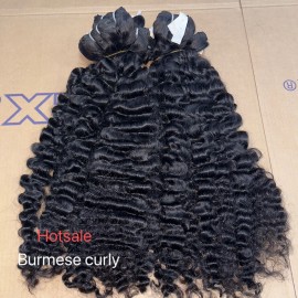 Origin Remy Hair High Quality Machine Double Weft Direct Manufacturer Indian Hair Extensions Deep Wave Water Wave Haircolor: Burmese curly, Stretched Length: 12 inches