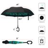 Parquet Peacock Double Layer Inverted Umbrellas - C Shaped Handle