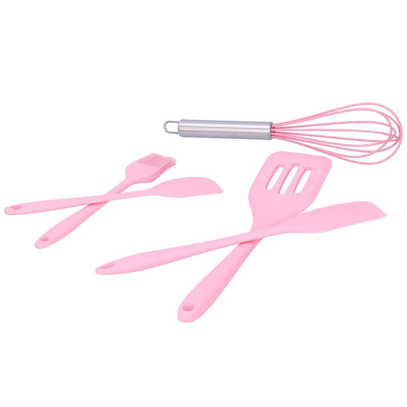 Cooking Spatula Set Silicone Baking Scraper Heat Resistant Egg Beater