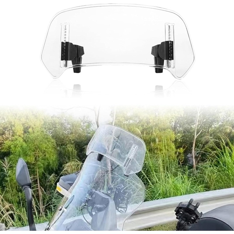 LimCryspp Motorcycle Windshield Extender Small Windshield Extender Block, Adjustable Clip