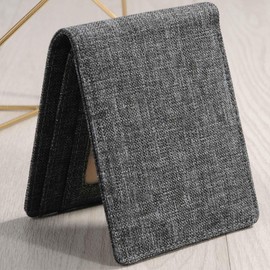 JEMINAL Men's Vertical Card Case, Trendy Fashion Money Clip, 8 Card Positions, Short Wallet, Minimalist Card Case, Gray, Casual Trendy Minimalist