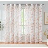 Tree Print Semi-Sheer Curtains 63inch Length White Red Orange Branch