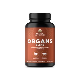 Ancient Nutrition Organ Supplements by Ancient Nutrition, Grass-Fed and Wild Organ Complex Capsules, Liver, Heart, Kidney Supports Organ, Cognitive, and Immune System Health, 180 Ct