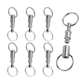 PFLYPF Pack of 6 Double-Headed Key Ring, Removable Metal Key Ring, Convenient and Practical, for Outdoor Travel, Home, Office Key Accessories, Unisex (Silver), silver