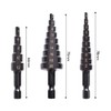 3PCS HSS Cobalt Stepped Drill Bit Set Practical Black Nitride