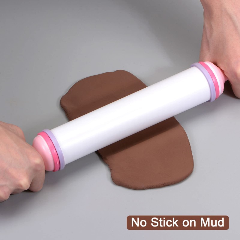 sourcing map Fondant Rolling Pin 14.57" x 1.57" Adjustable Guide