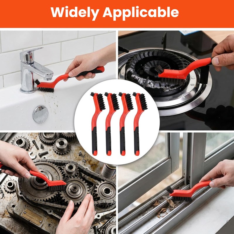 Aiuulu 12 Pcs Nylon Brushes for Cleaning, Non-Scratch Small Stiff