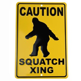 Funny Sasquatch Crossing Warning Sign Bigfoot Garage Man Cave Home Wall Decor