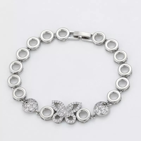 Devastating Designs 925 Sterling Silver Womens Zircon Gemstone Butterfly Chain