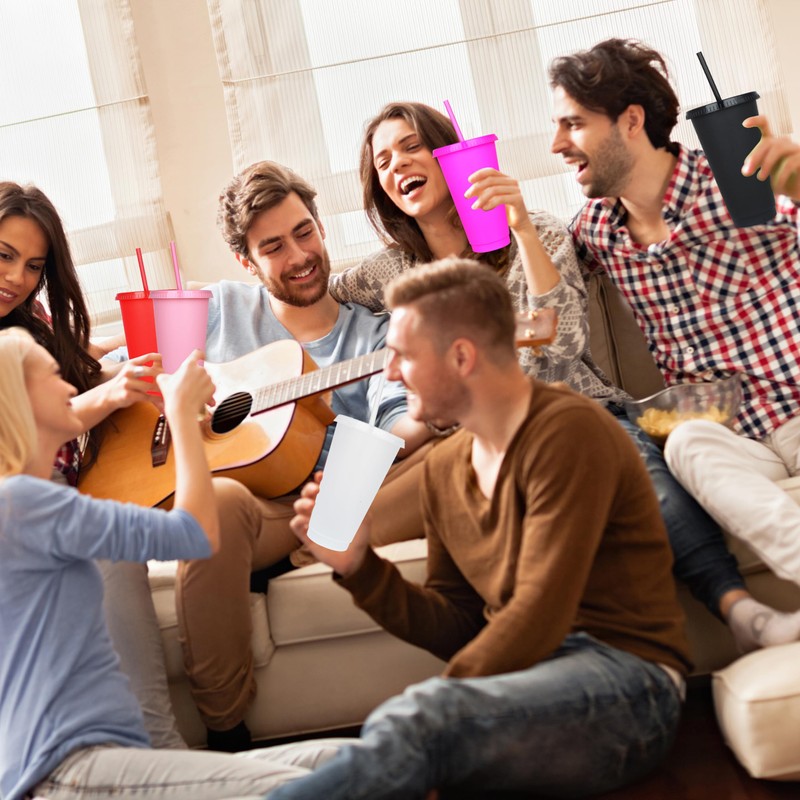 Reusable 24 Oz,Plastic Cups, (10, Weiß)