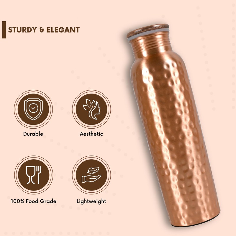 34Oz Pure Copper Water Bottle for Drinking – Ayurvedic Water