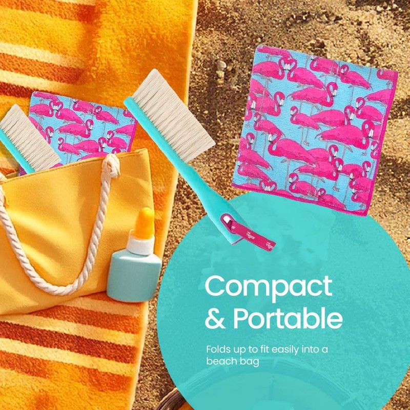 Vigar Beach Sand Remover Brush and Cloth Set, 29 cm