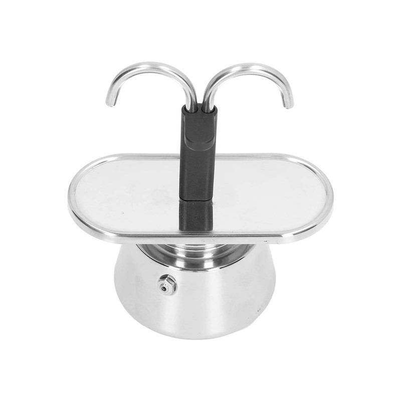 Moka Pot 100ml Dual Pipe Stainless Steel Durable Food Grade