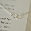 Interlocking Double Ring Friendship Love Necklace in Sterling Silver