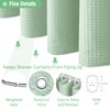 Dynamene Mint Green Fabric Shower Curtain - Waffle Weave Textured