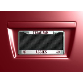 Texas A&M Aggies - 12" x 6" Standard Size - Chrome Metal License Plate Frame