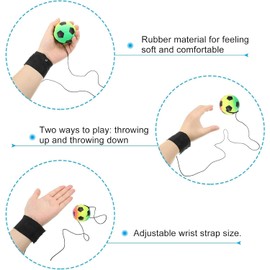 GANPUB 1 Pc White Wrist Return Ball, Sports Wrist Balls on a String, Rubber Rebound Bouncy Wristband Balls on Elastic String Sports Reaction Balls for Wrist Exercise or Play Tennis, Baseball（2.36 in）