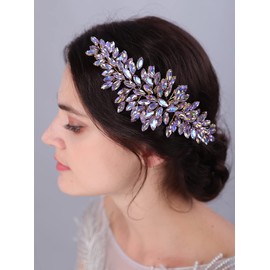 Teyglen Bridal Crystal Rhinestone Headband Hair Vine Full Green Rhinestone Headband Sparkly Crystal Hair Piece Rhinestone Headpiece Hair Accessories for Women Girls