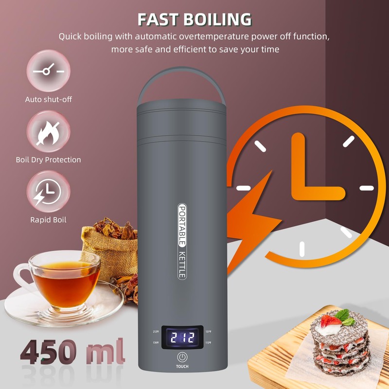 Travel Electric Kettle Portable Small Mini Tea Coffee Kettle Water