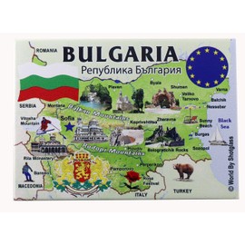 World By Shotglass Bulgaria EU Series Fridge Magnet 2.5" x 3.5"