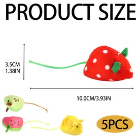 YcsRnn Catnip Toys for Cats, 5 Pack Plush Mice Cat Toys for Indoor Cats Kitten, Interactive Catnip Toys Cat, Soft Chew Toys for Dental Care and Hunting Instinct Stimulation