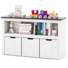 IFANNY Toy Storage Organizer, Kids Bookshelf w/Removable Drawers, Playroom Organization & Storage, Small Bookcase for Children, Book Shelf for Kids Rooms, Living Room, Nursery (Black & White, 40''W)