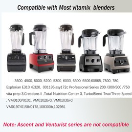 For vitamix Blender Pitcher, Clear, Compatible With Vitamix C-Series E310 Vm0101 Vm102b Pro 300 etc Blender, Replace For Vitamix 15856 5000 5200 001195 6300 etc Pitcher/Container/Cup, 3 Years Warranty