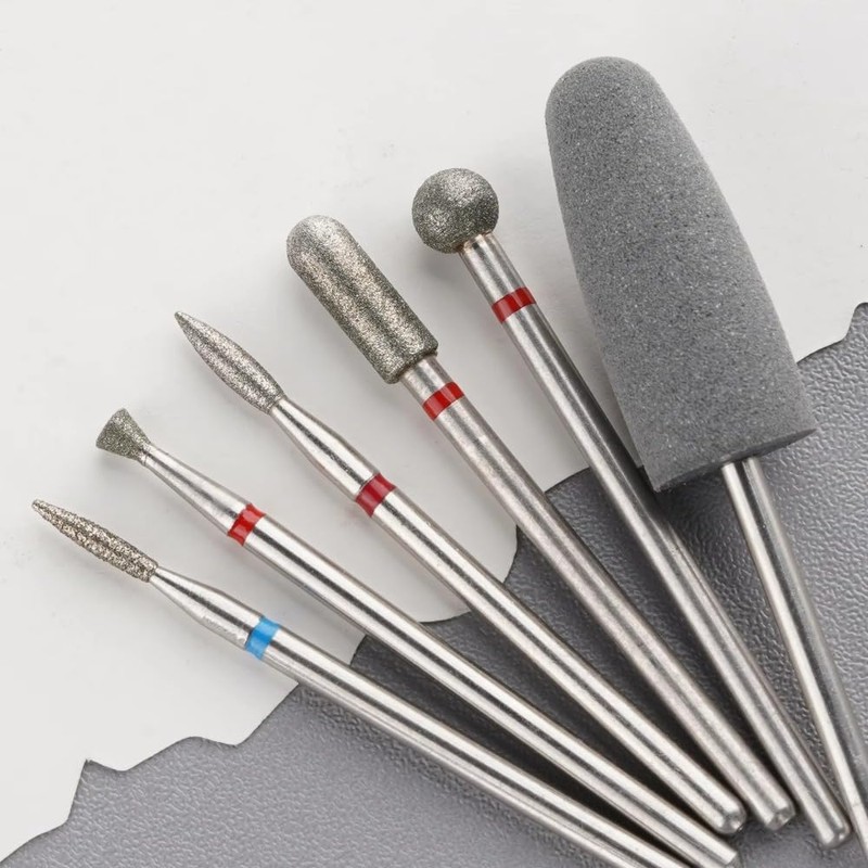 6pcs/set Diamond Sand Nail File Drill Cuticle Polishing Bit Nail