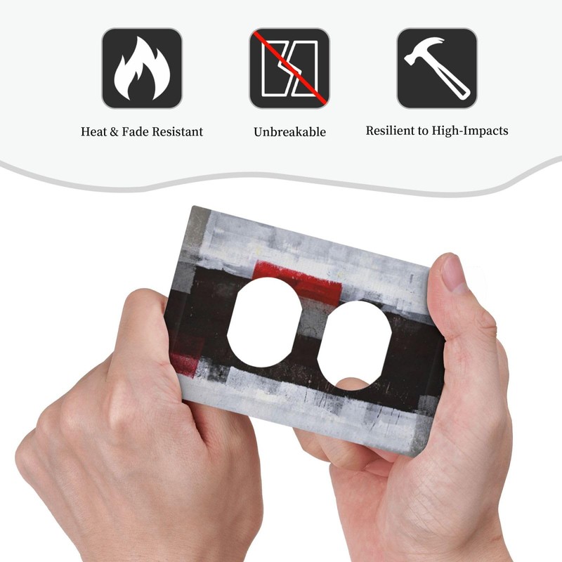 Rustic Graffiti Grunge Red Black and Grey Gray Oil Painting