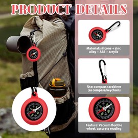 XPJBKC Kompass Kinder, 6 Stück Mini Kompass Schlüsselanhänger mit Karabinerhaken, Tragbarer Compass Outdoor, Bunte Taschenkompass für Camping, Wandern, Reisen