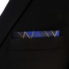 S&W SHLAX&WING Men's Pocket Square Blue Orange Geometric Large 12.6"