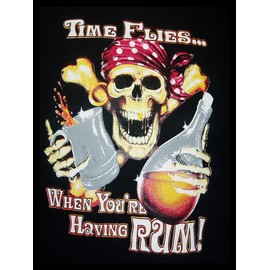 Shawprint Limited Time Flies When Your Having Rum RETRO METAL TIN WALL ART NOVELTY GIFT 1818 (8" x 6")