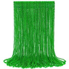 St Patricks Day Decor, 30PCS Green Beads Necklaces Accessories, 33" Saint Patricks Day Mardi Gras Xmas Necklace Party Favor, Green Mardi Gras Beads Bulk for Wedding Birthday Holiday Parade Throw