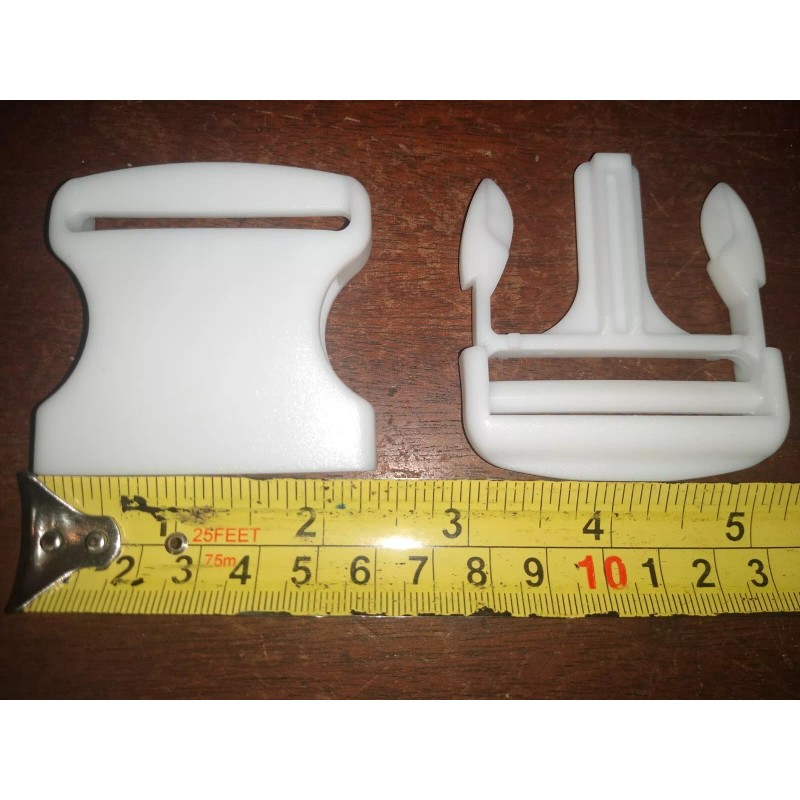 Unbranded Single White Plastic Side Release Buckles - 2 Inch