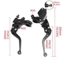 ZSDTRP Brake Clutch Lever Hydraulic Master Cylinder Clutch 7/8" 22mm High Capacity Visualable Pump with Warning Switch Mirror Holder for Motorcycle Scooter Motorbike Mped ATV UTV Go Kart (Black)