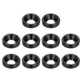 PATIKIL M3 Finishing Countersunk Washers, 10 Pack Head Washers Alloy Aluminum Screw Gaskets for Screw Bolt RC FPV PC Mechanical Accessories Parts, Black