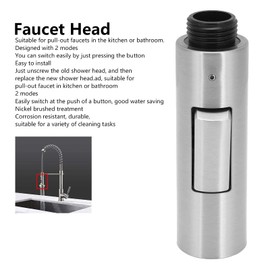 Pull Out Kitchen Faucet, 2 FunctionsSink Faucet Sprayer Head Attachment Brushed Faucet Head Replacement G1/2 Kitchen Faucet Tap Sprayer Spout