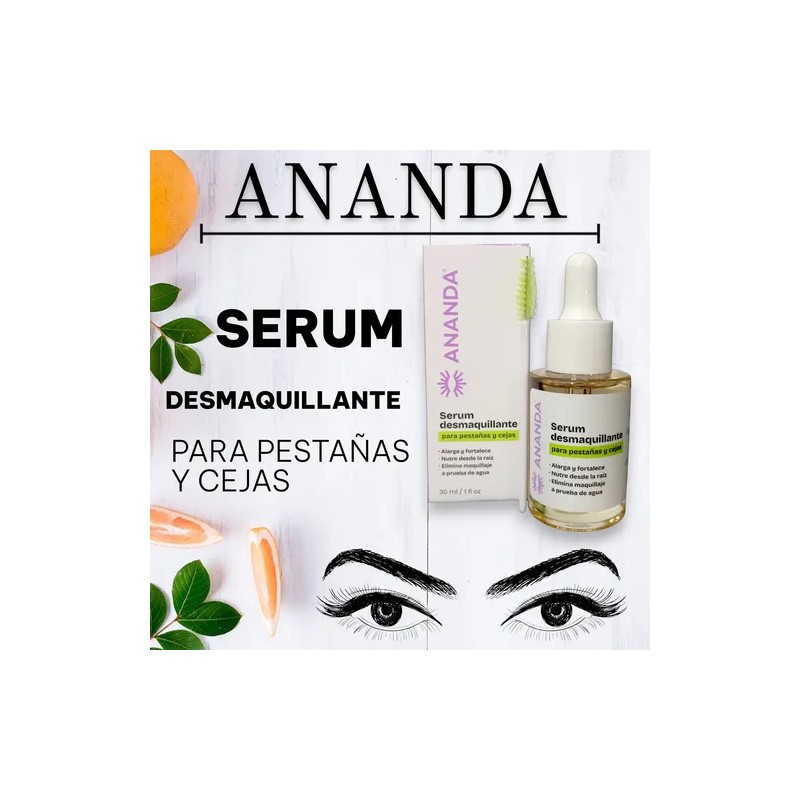 Serum Desmaquillante Pestañas Cejas Fortalecedor 30ml Ananda