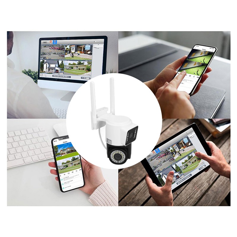 Dual Lens Security Camera HD 2MP Night Vision Motion Detection