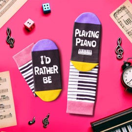 HAPPYPOP Piano Socks for Boys Girls - Music Gifts for Kids Piano Students, Piano Gifts for Piano Players
