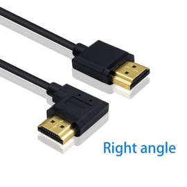 Duttek Cable HDMI 4K, cable HDMI a HDMI, extremo delgado en ángulo recto HDMI macho a macho extensor en espiral para 3D y 4K Ultra HD TV Stick HDMI 2.0 cable convertidor de extensión (extensor HDMI) (1.2 m)