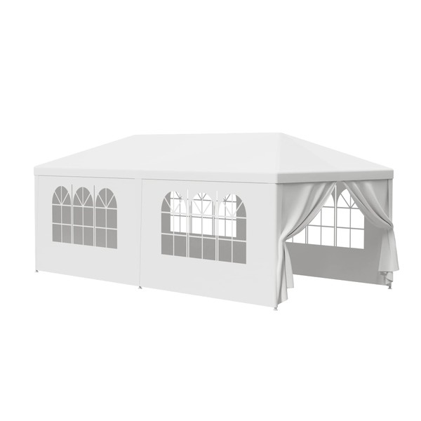 LEMY 10 X 20 Outdoor Wedding Party Tent Camping Shelter Gazebo Canopy with Removable Sidewalls Easy Set Gazebo BBQ Pavilion Canopy Cater Events
