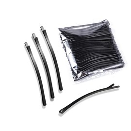 100PSC Curved Hair Pins Elegant Hair Pins and Large Flat Bobby Pins with Ball Tips, Curved Black Bobby Pins for Women with Thick Or Thin Hair and Short hair (2.2 inches)