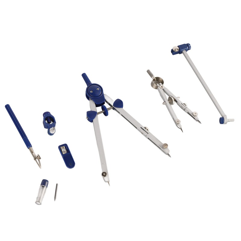 Compass Geometry Set Extensible Zinc Alloy Shatterproof Box Packed Durable
