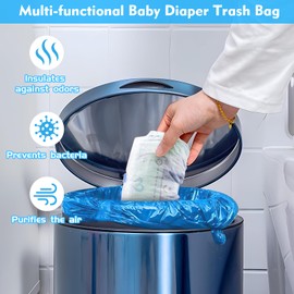 JOLIGAEA Pack of 12 Nappy Bin Refill Film, 4.5 m Odour-Proof Nappy Bin Refill Cassettes, Refill Film Nappy Bin for Genie, Tommee Tippee Sangenic Tec, Blue