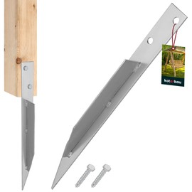 KOTARBAU® Universal Impact Sleeve Ground Anchor for Swing 1 Piece + 2 Screws 44.5 x 4 cm Sheet Metal Hot-Dip Galvanised Ground Anchor for Swing Anchor Playhouse Play Tower Swing Ground Sleeve for