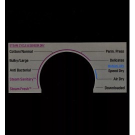 LG Model DLEX3370V & DLGX3371V Dryer Sticker Label / Decal for Control Panel